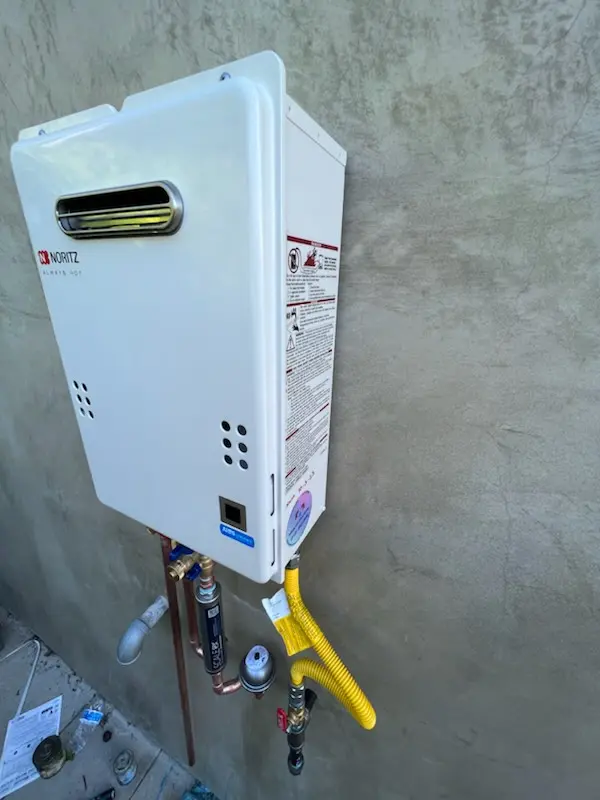 Tankless water heater installation for Taylor homes